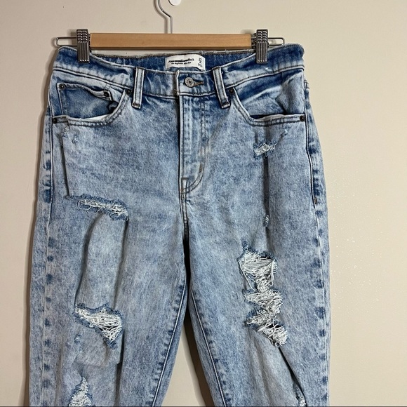 ABERCROMBIE & FITCH THE BOYFRIEND MID RISE BLUE JEANS SIZE 4 - Picture 6 of 8